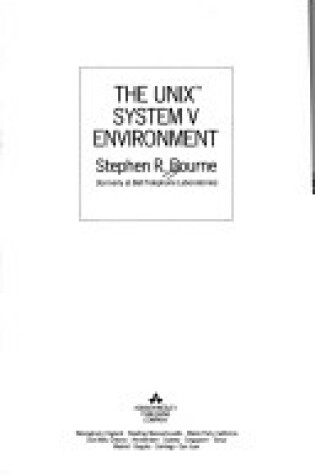 Cover of The Unix System V Environment