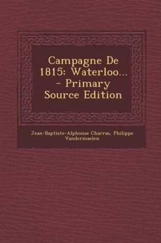 Cover of Campagne de 1815