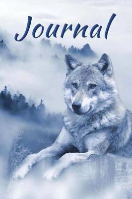 Book cover for Wolf in Fog Journal Lined Blank Notebook