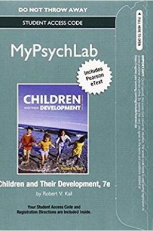 Cover of New Mylab Psychology with Pearson Etext -- Standalone Access Card -- For Children and Their Development