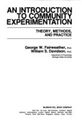 Cover of Introduction to Community Experimentation