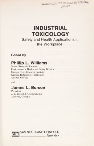 Book cover for Industrial Toxicology