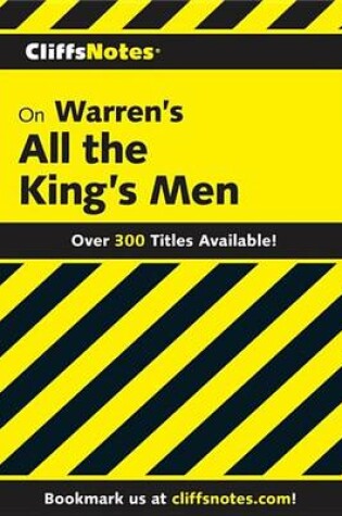 Cover of Cliffsnotes on Warren's All the King's Men