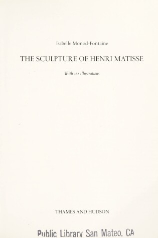 Cover of Sculpture of Henri Matisse