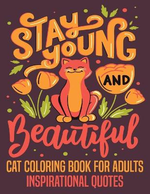 Book cover for Cat coloring book for adults inspirational quotes