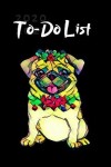 Book cover for Stained Glass Christmas Pug Dog Cute Christmas Blank Gift To-Do List Book for Women or Man