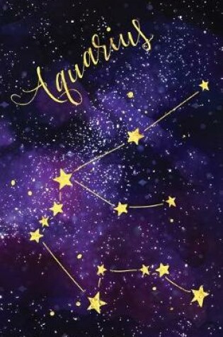 Cover of Journal Notebook Zodiac Sign Aquarius Constellation