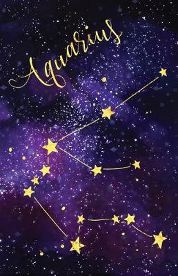 Book cover for Journal Notebook Zodiac Sign Aquarius Constellation