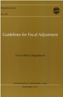 Book cover for Guidelines for Fiscal Adjustment