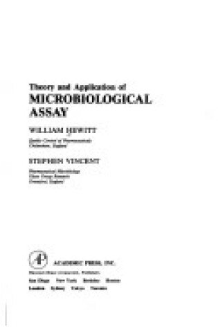 Cover of Theory and Applications of Microbiological Assay