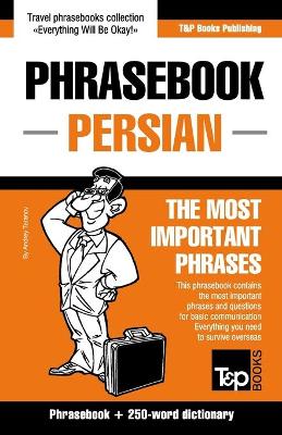 Book cover for English-Persian phrasebook and 250-word mini dictionary
