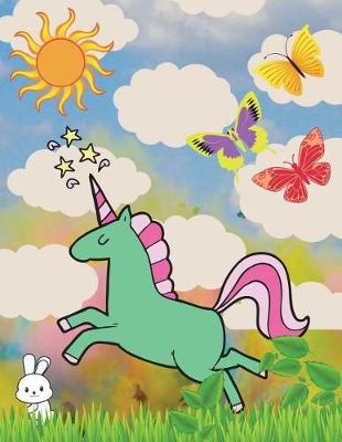 Book cover for Green Unicorn White Clouds and Butterflys