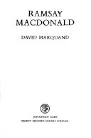 Cover of Ramsay Macdonald