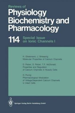 Cover of Reviews of Physiology, Biochemistry and Pharmacology 114