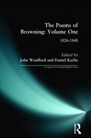 Cover of The Poems of Browning: Volume One