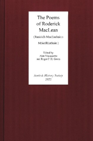 Cover of The Poems of Roderick MacLean – (Ruairidh MacEachainn MhicIllEathain – d. 1553)