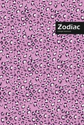 Book cover for Zodiac Lifestyle, Animal Print, Write-in Notebook, Dotted Lines, Wide Ruled, Medium Size 6 x 9 Inch, 144 Pages (Purple)