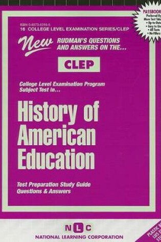 Cover of HISTORY OF AMERICAN EDUCATION