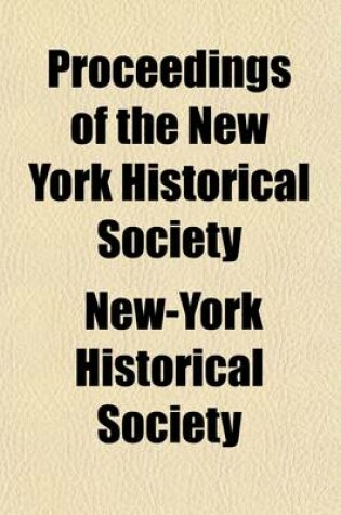 Cover of Proceedings of the New York Historical Society