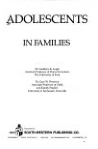 Cover of Adolescents in Families