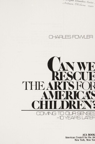 Cover of Can We Rescue the Arts for America's Children?