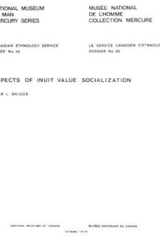 Cover of Aspects of Inuit value socialization