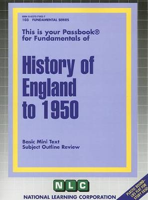 Book cover for HISTORY OF ENGLAND TO 1950