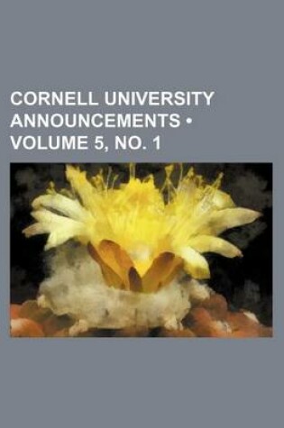 Cover of Cornell University Announcements