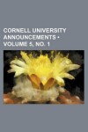 Book cover for Cornell University Announcements