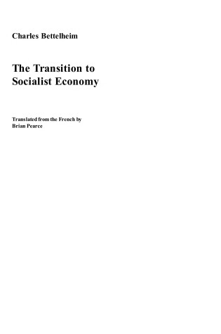 Cover of Transition to Socialist Economy