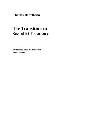 Book cover for Transition to Socialist Economy