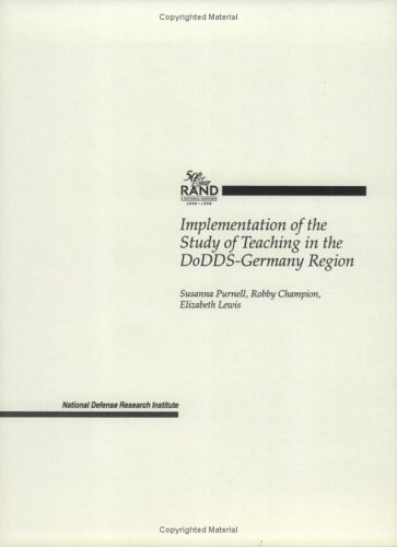 Book cover for Implementation of the Study of Teaching in the Dodds-Germany Region