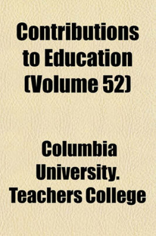 Cover of Contributions to Education (Volume 52)