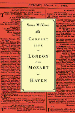 Cover of Concert Life in London from Mozart to Haydn