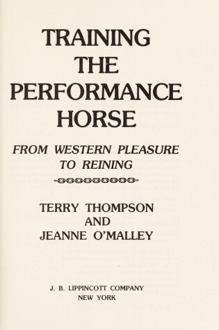 Cover of Training the Performance Horse