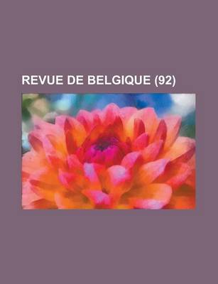 Book cover for Revue de Belgique (92)