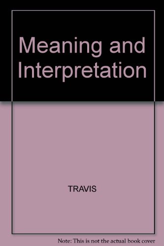 Cover of Meaning and Interpretation