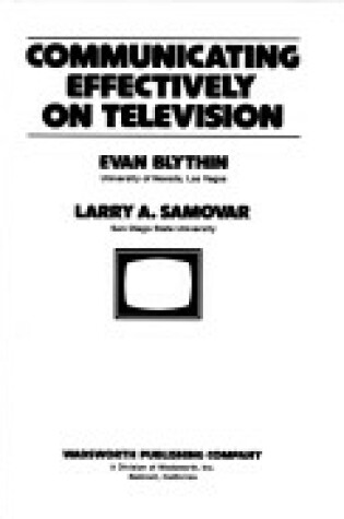 Cover of Communicating Effectively on Television