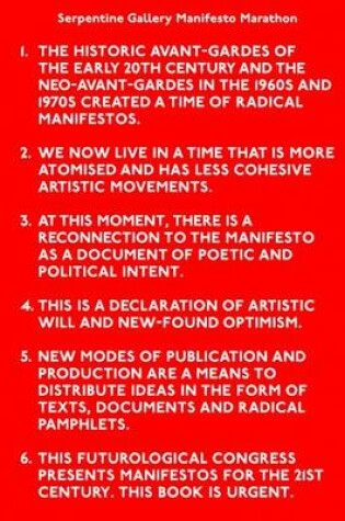 Cover of Serpentine Gallery Manifesto Marathon