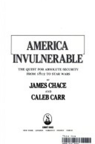 Cover of America Invulnerable