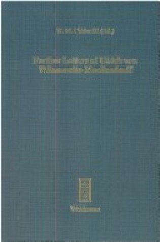 Cover of Further Letters of Ulrich Von Wilamowitz-Moellendorff