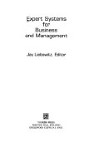 Cover of Expert Systems for Business and Management