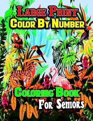 Book cover for Large Print Color By Number Coloring Book For Seniors