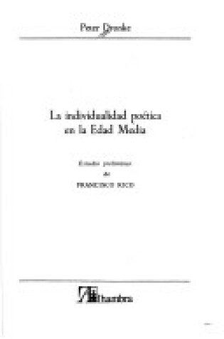 Cover of Individualidad Poetica En La Edad Media