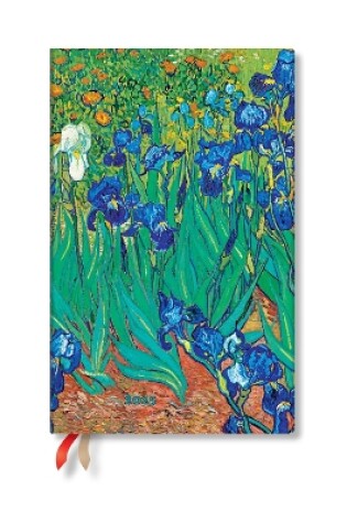 Cover of Van Gogh’s Irises Maxi 12-month Horizontal Softcover Flexi Dayplanner 2025 (Elastic Band Closure)