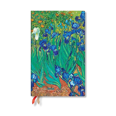 Book cover for Van Gogh’s Irises Maxi 12-month Horizontal Softcover Flexi Dayplanner 2025 (Elastic Band Closure)