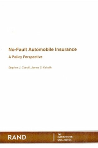 Cover of No-fault Automobile Insurance