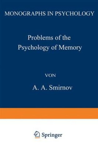 Cover of Problems of Psychology of Memory