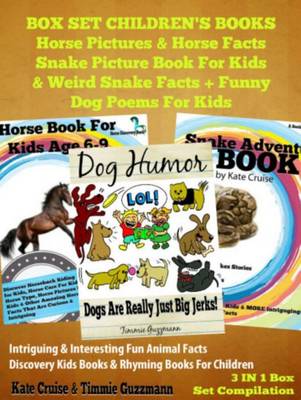 Book cover for Box Set Children's Books: Horse Pictures & Horse Facts Snake Picture Book for Kids & Weird Snake Facts + Funny Dog Poems for Kids Book for Kids