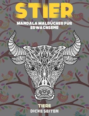 Cover of Mandala Malbücher für Erwachsene - Dicke Seiten - Tiere - Stier